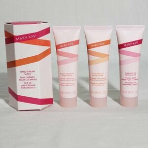 MARY KAY Hand Cream Minis Set of 3 Pink Freesia, Peach Gardenia & Citrus Fields